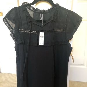 Anthropologie Black Lace Blouse
